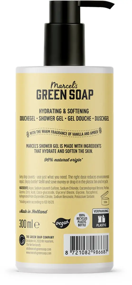 Marcel's Green Soap Douchegel Vanille & Amber 6x300ml