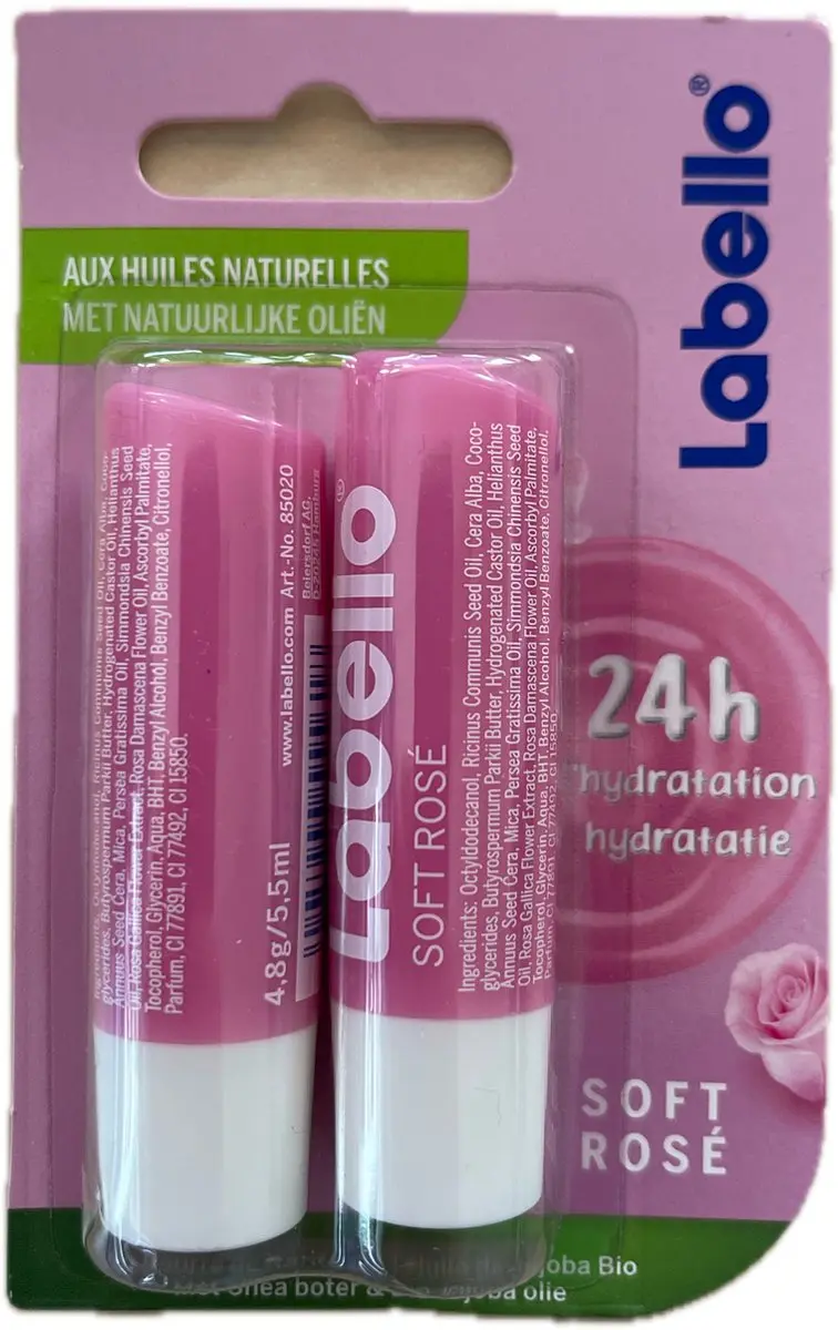 Labello Rosé Soft Lippenbalsem 24H Hydratatie