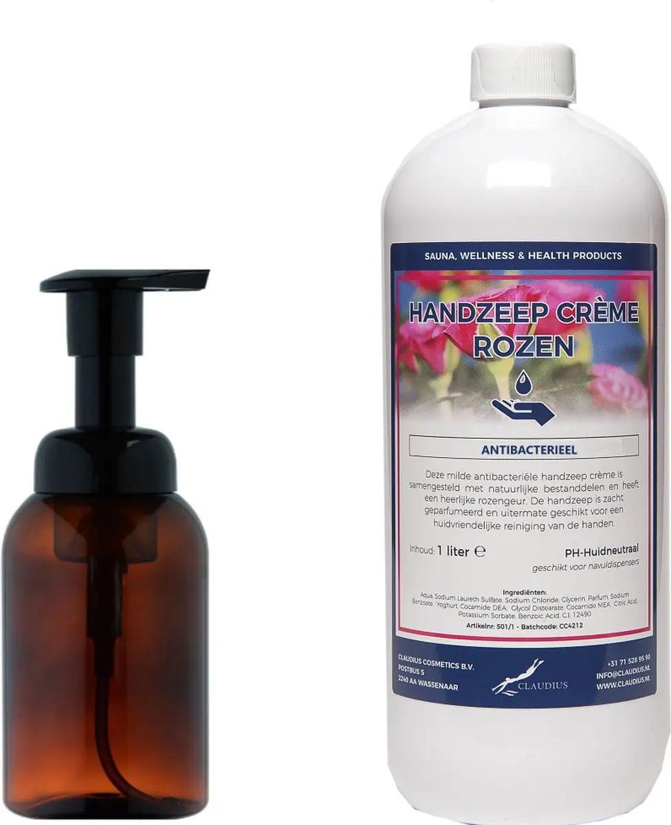 Splashbox Cosmetics Zeepdispenser 300ml + Handzeep 1L Rozen