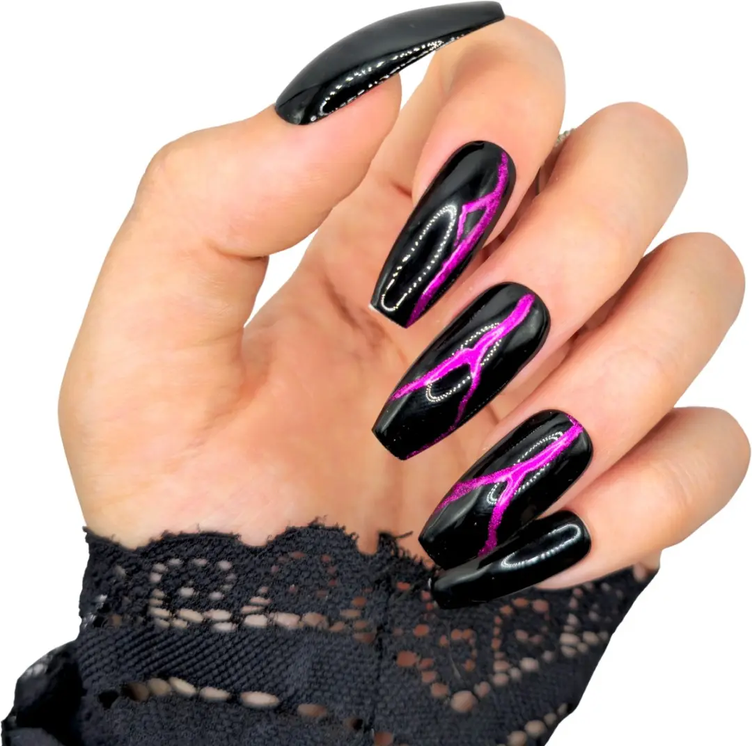 SD Press on Nails B-286 XL Ballerina Coffin Nagels