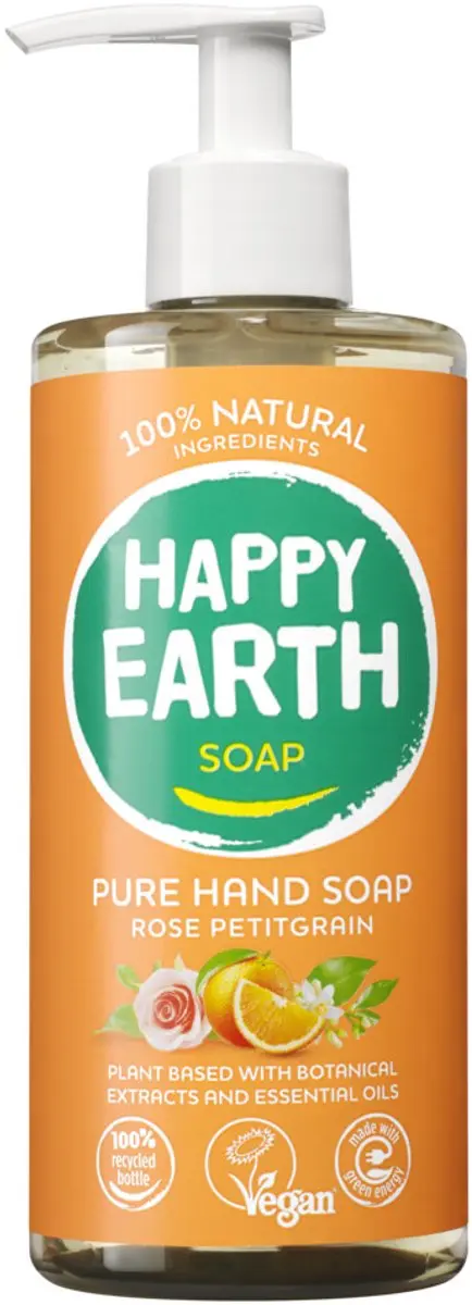 Happy Earth Handzeep Rose Petitgrain 300ml