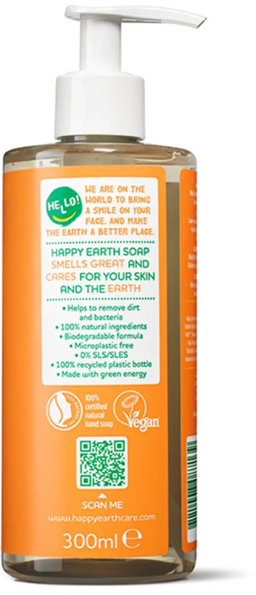 Happy Earth Handzeep Rose Petitgrain 300ml