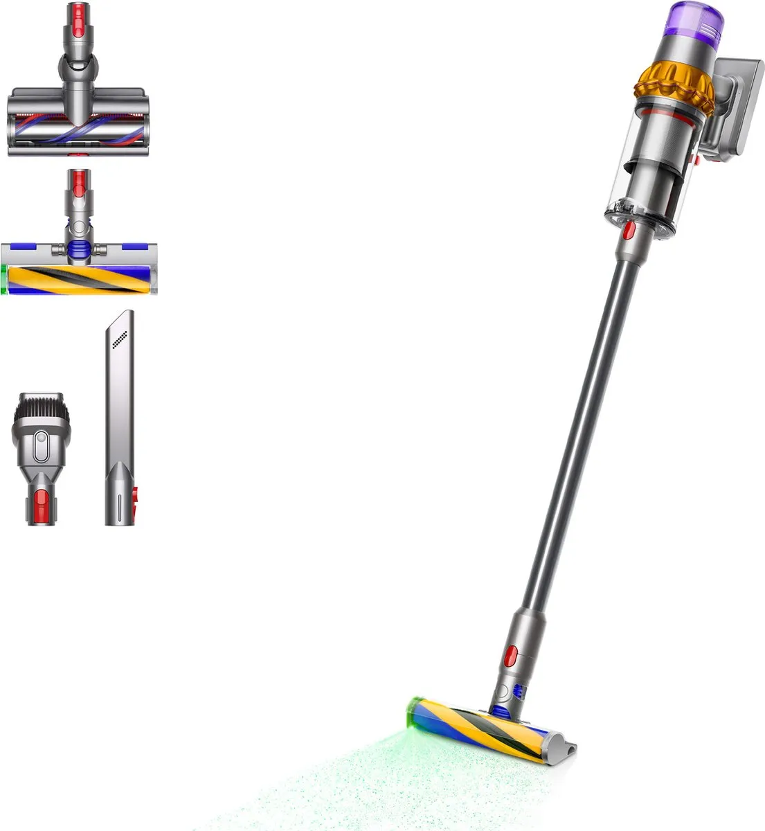 Dyson V15 Detect Absolute - Steelstofzuiger - Nikkel/Geel - 230 Air Watts - Geavanceerde detectie