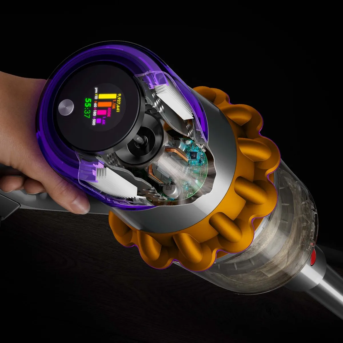 Dyson V15 Detect Absolute - Steelstofzuiger - Nikkel/Geel - 230 Air Watts - Geavanceerde detectie