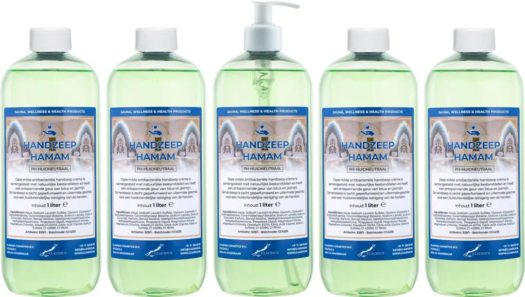 Splashbox Cosmetics Handzeep Hamam 1L - 5 Stuks