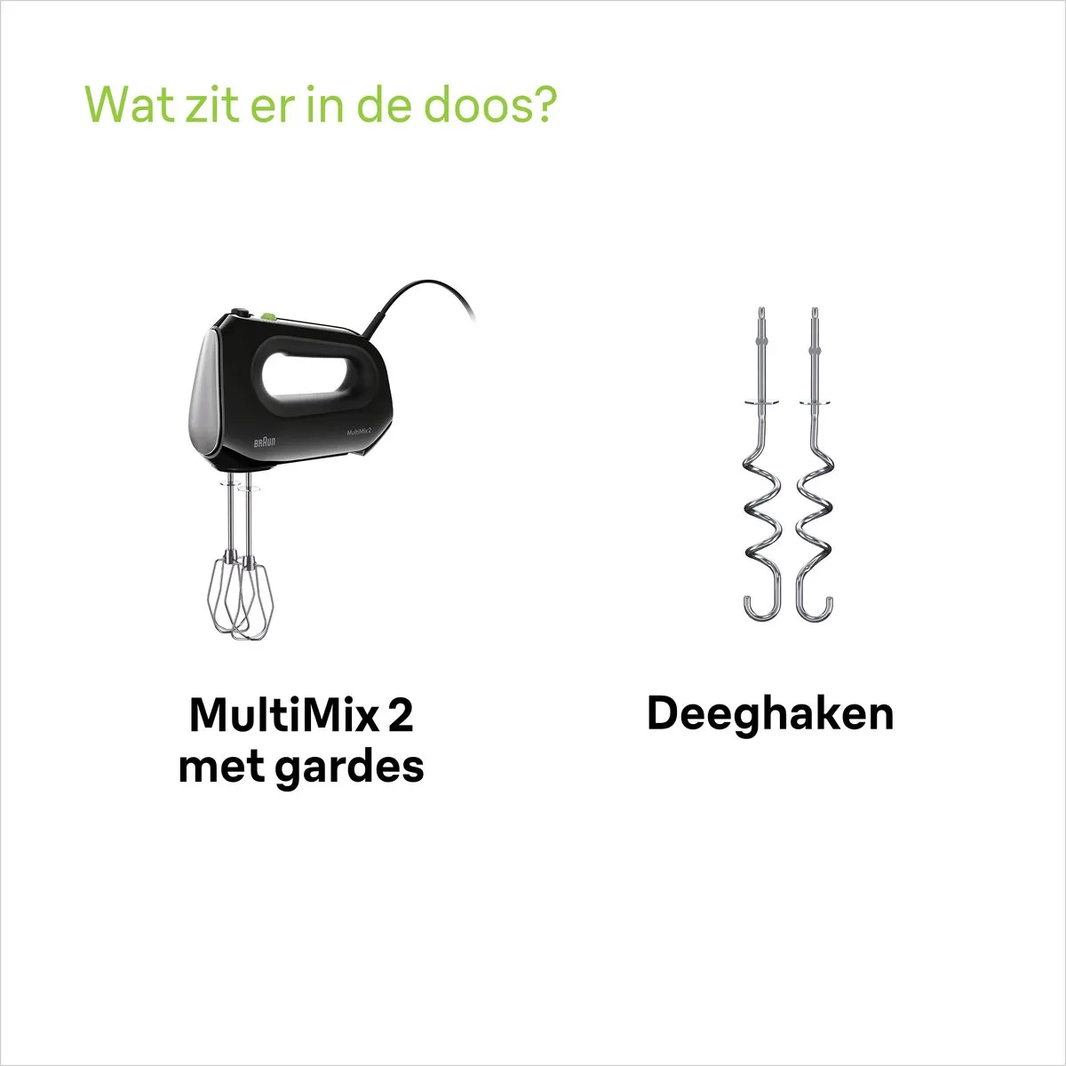 Braun Multimix 2 HM2110BK Handmixer 500W - Zwart - afbeelding 6 van 6