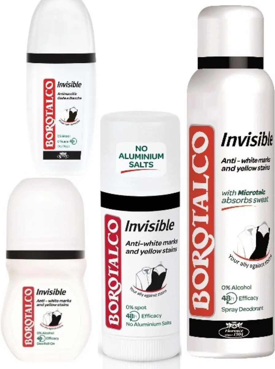 Borotalco Deodorant Spray Invisible 150ml - 4 Stuks