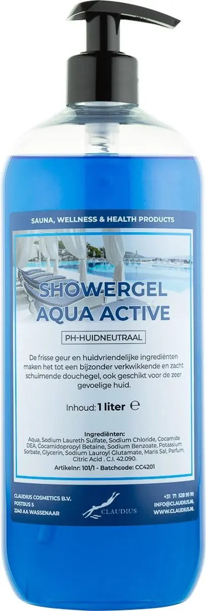 Splashbox Cosmetics Claudius Douchegel Aqua Active 1L