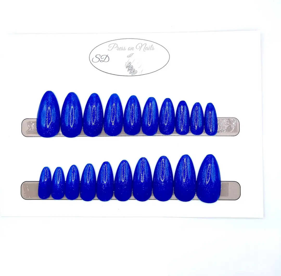SD Press on Nails B-214 Plaknagels Blauw - 20 Stuks