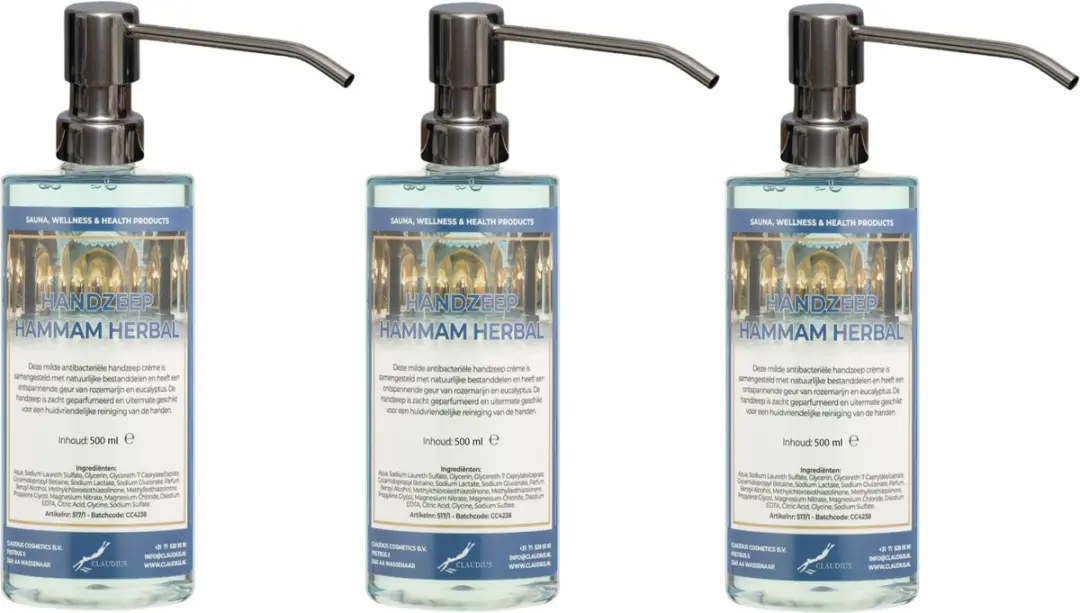 Splashbox Cosmetics Hammam Herbal Handzeep 500ml - 3 Stuks
