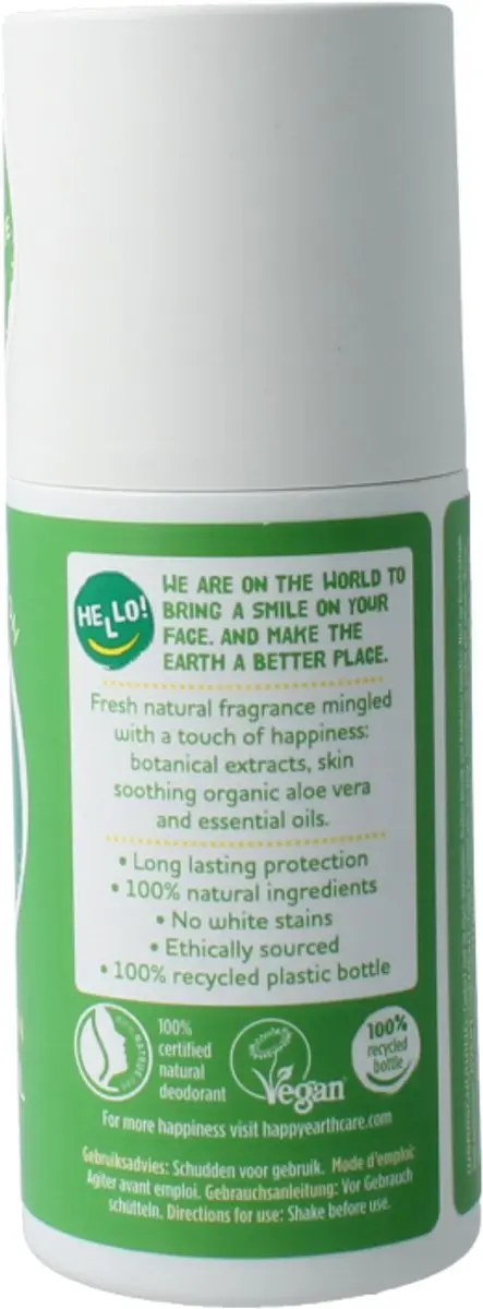 Happy Earth Deodorant Roller Cucumber Matcha 75ml