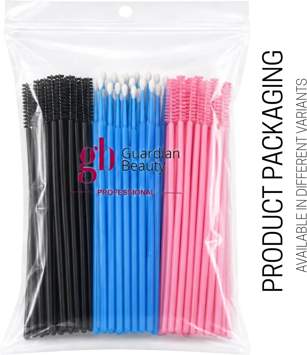 Guardian Beauty Wimperborstels & Microborstels Set - 60 Stuks - Roze/Zwart/Blauw - afbeelding 6 van 6