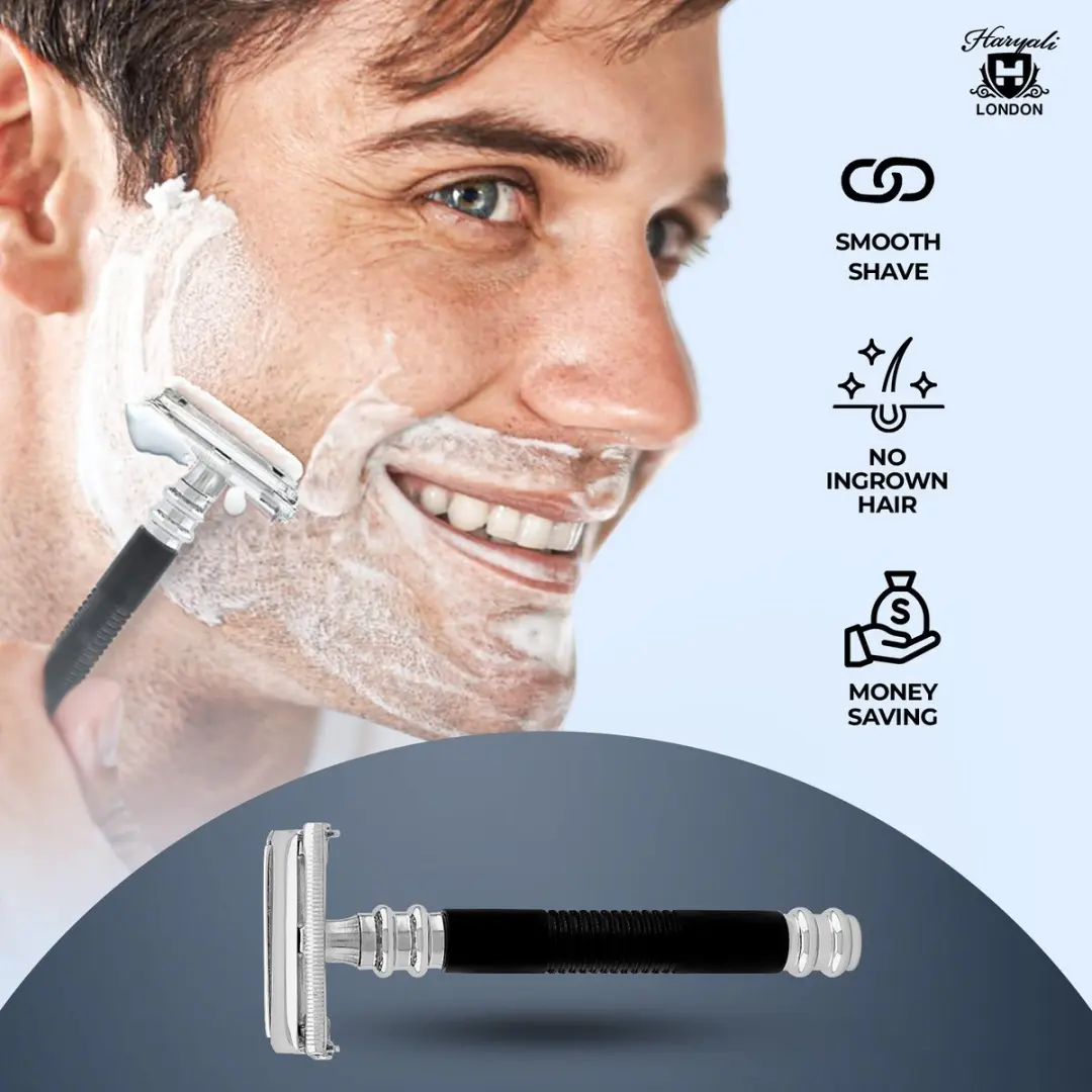 Haryali London Butterfly Safety Razor - Zwart