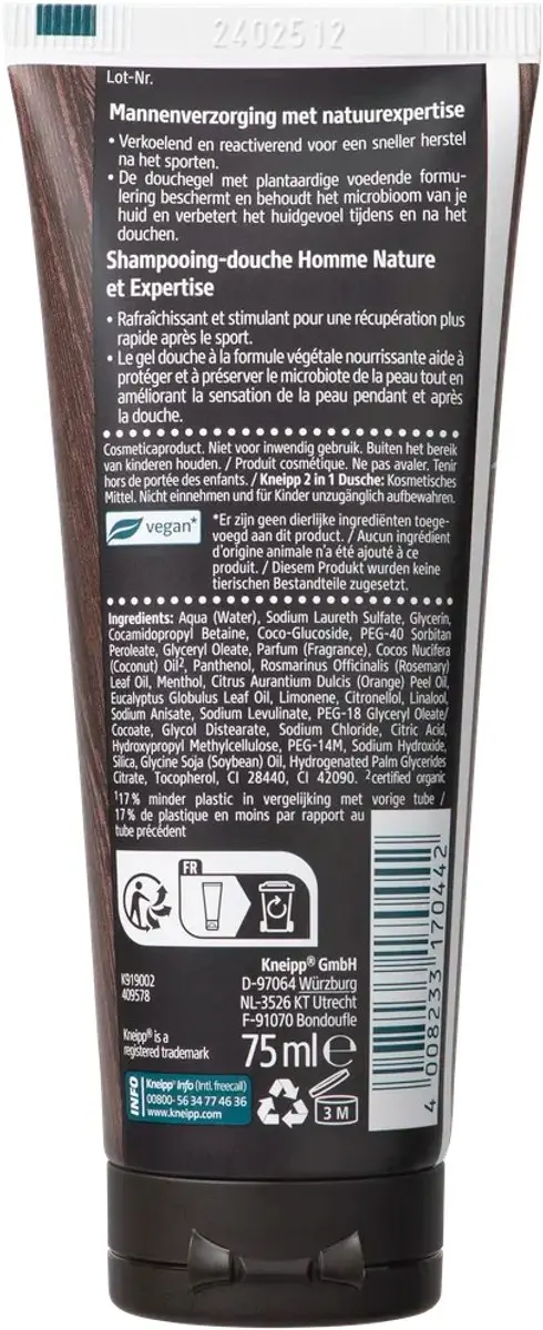 Kneipp Douche Men 2-in-1 Sport Mini 75ml