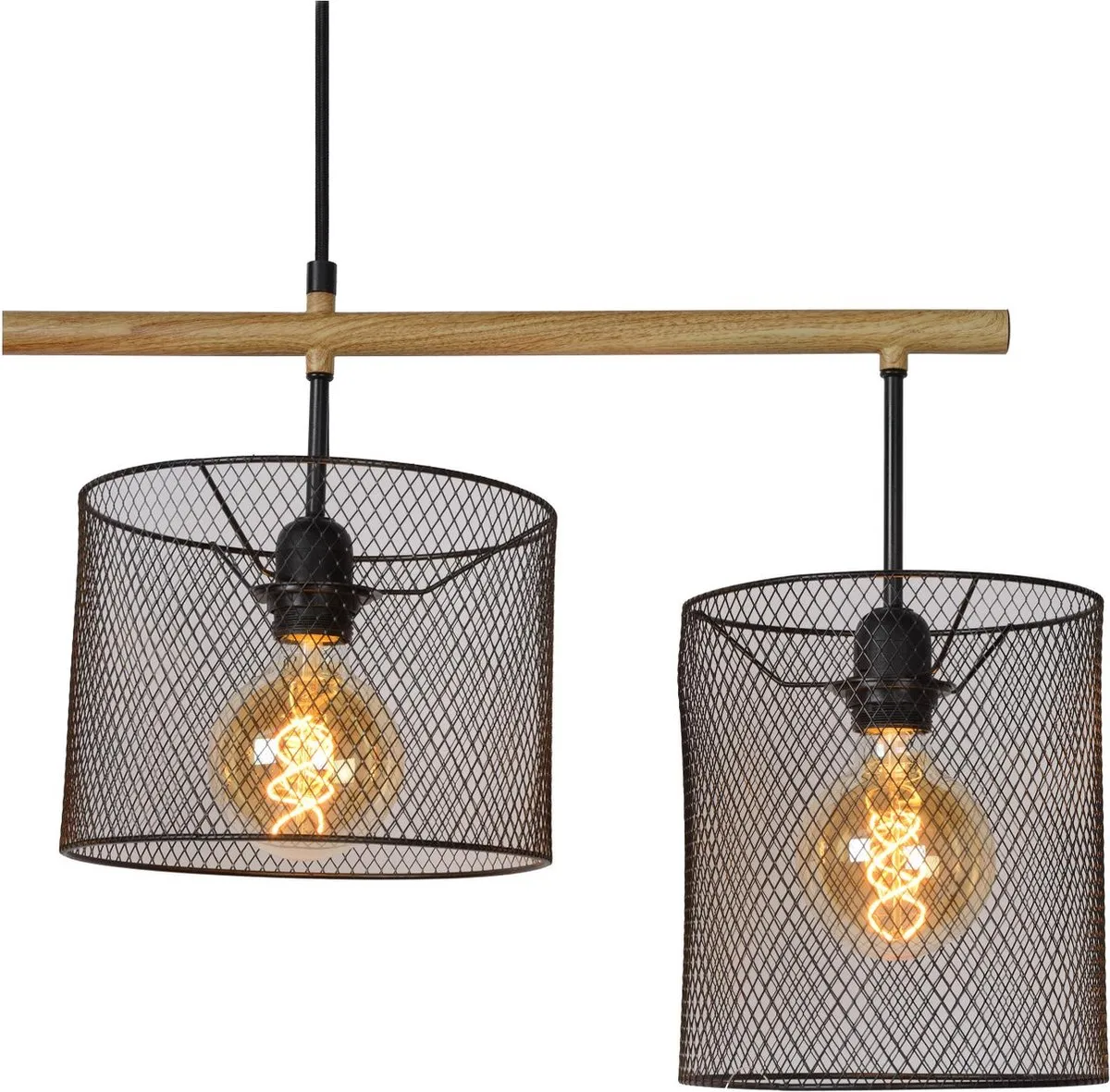 Lucide BASKETT - Hanglamp - 4xE27 - Zwart