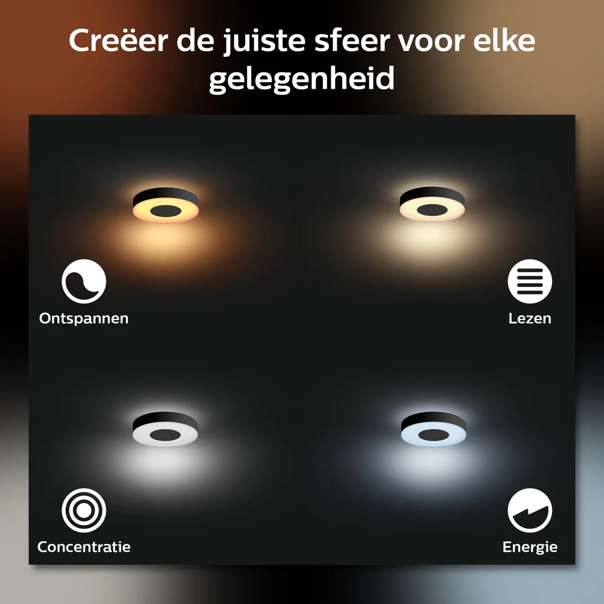 Philips Hue Xamento Badkamerplafondlamp 38cm - Zwart - afbeelding 6 van 6