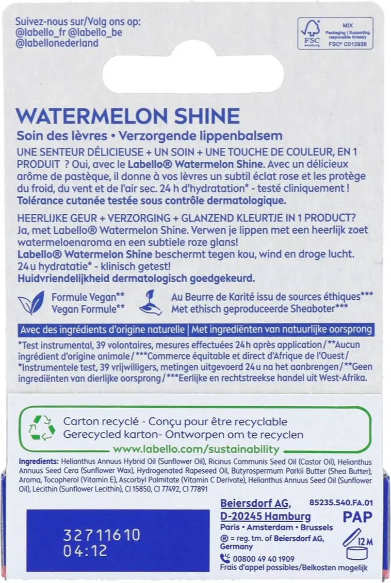 Labello Watermelon Shine Lippenbalsem 5.5ml
