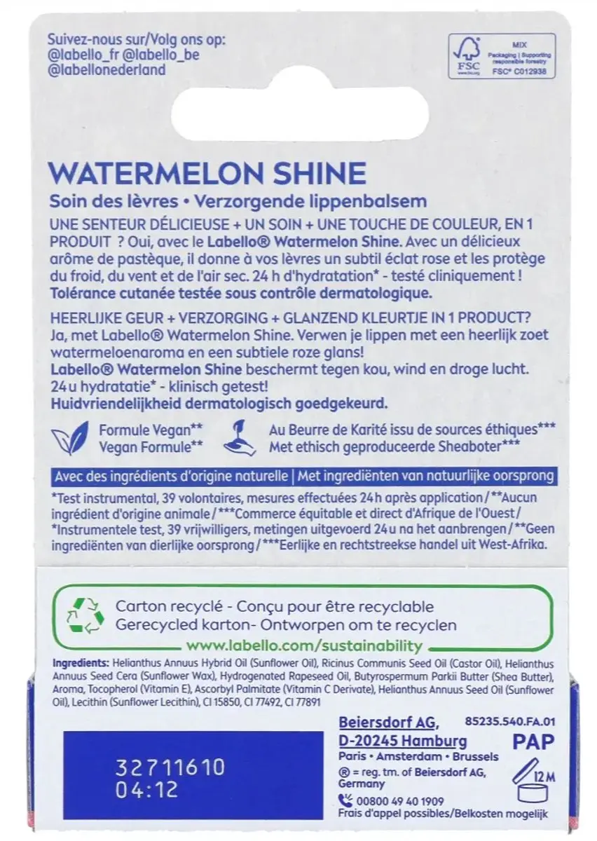 Labello Watermelon Shine Lippenbalsem 5.5ml