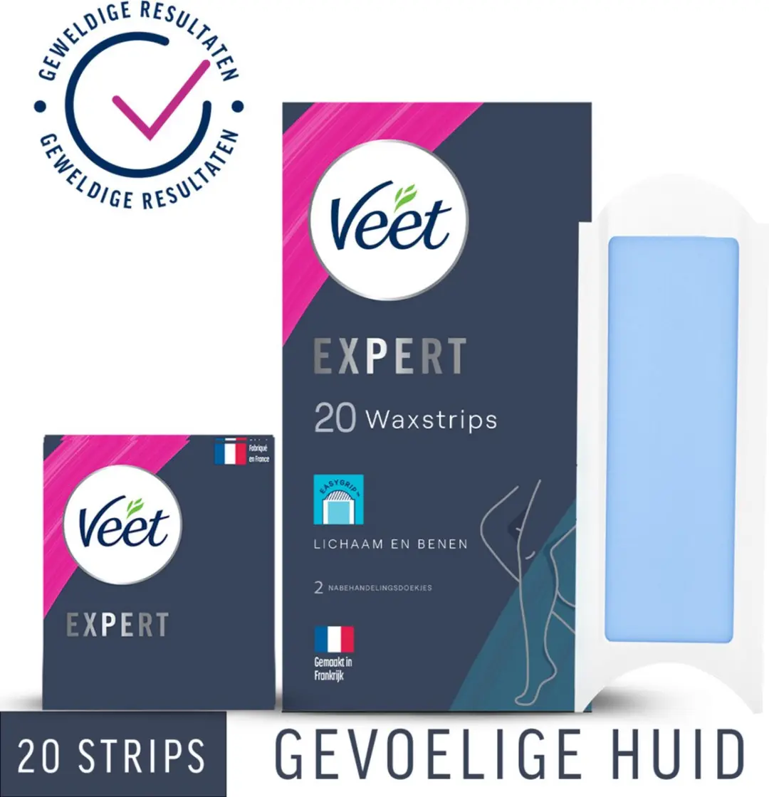 Veet Expert Koude Waxstrips Benen Sensitive - 60g