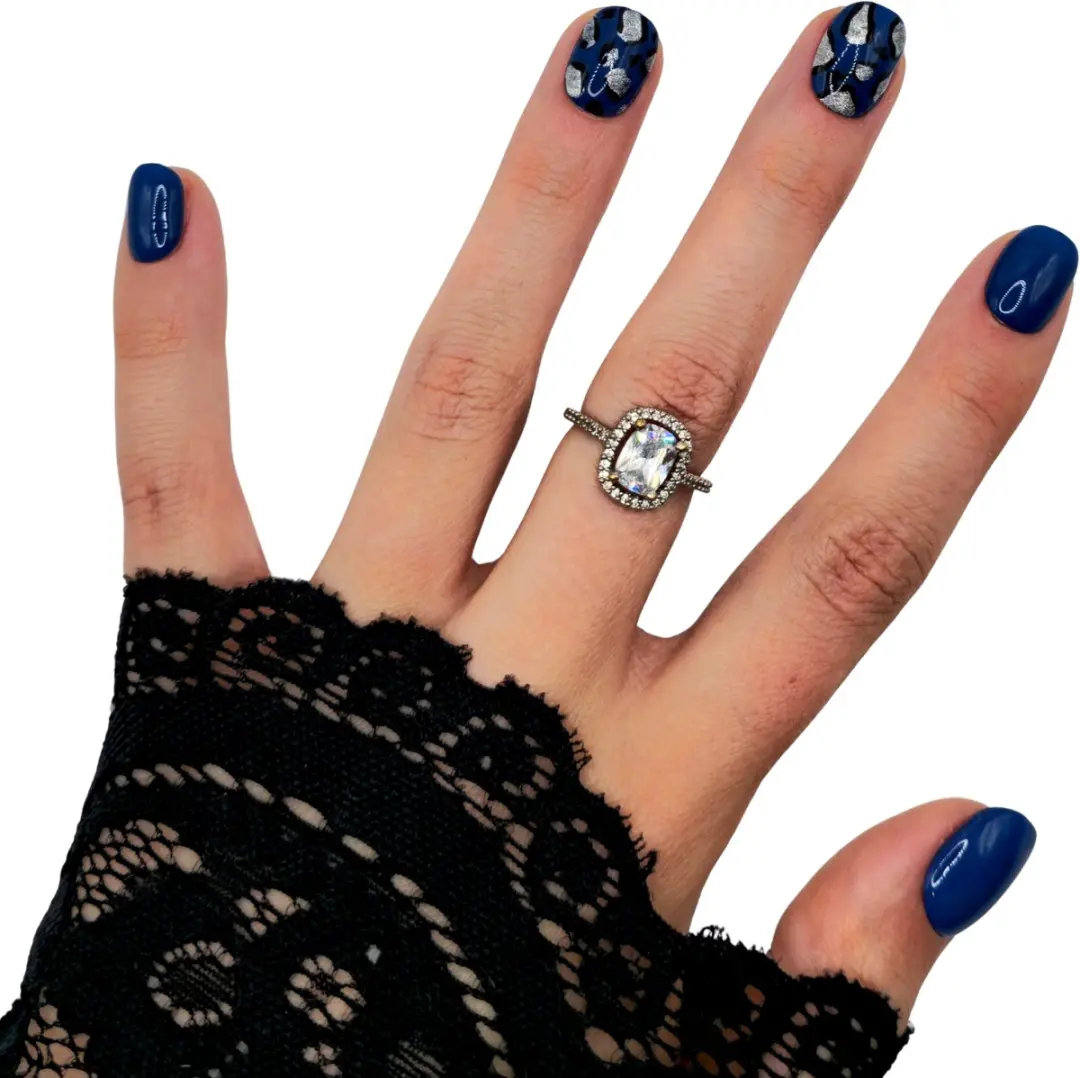 SD Press on Nails B-Series B14 Blauw Panter Print Nagelset - 20 Stuks