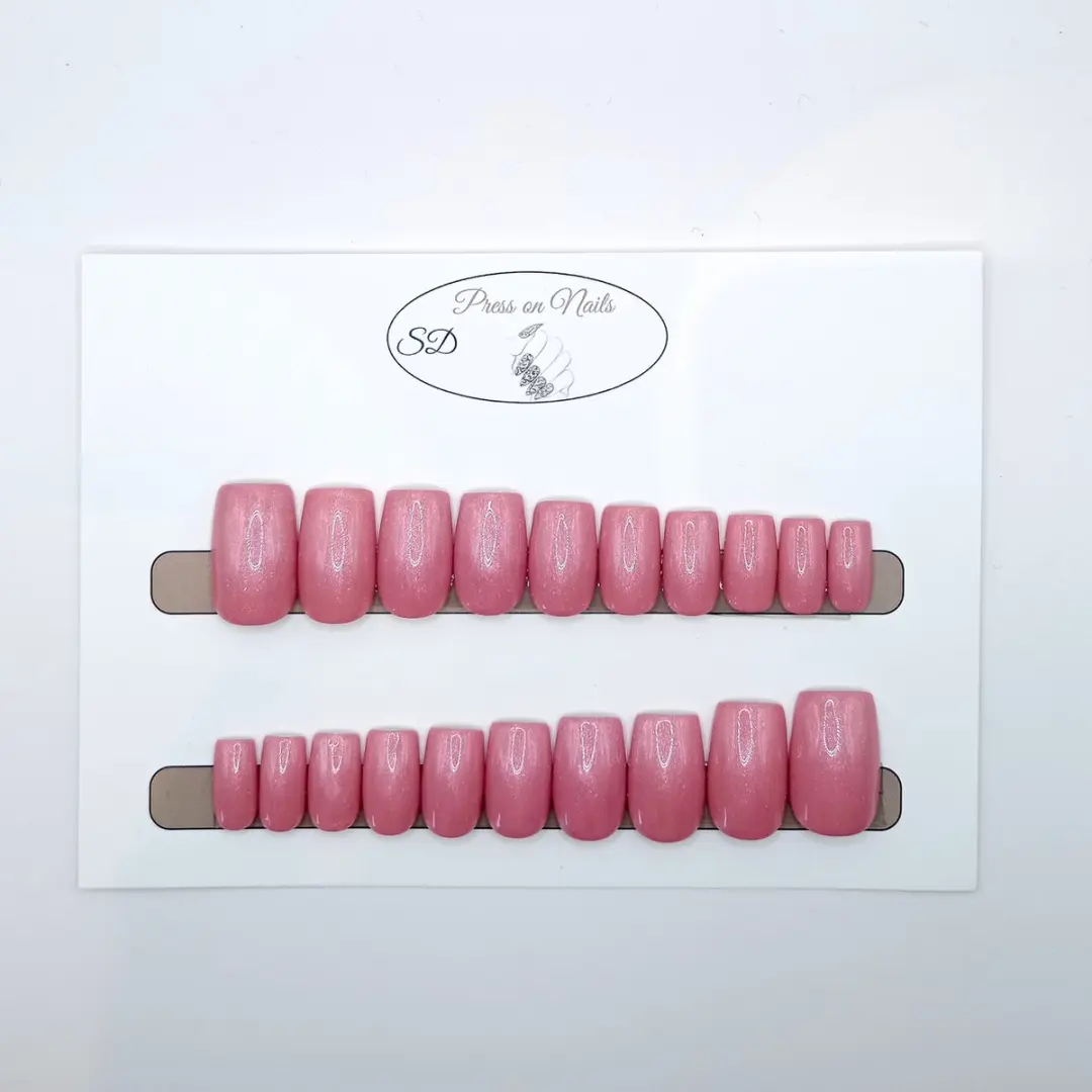 SD Press on Nails B-228 Plaknagels - 20 Stuks - Nude Roze - Medium Square