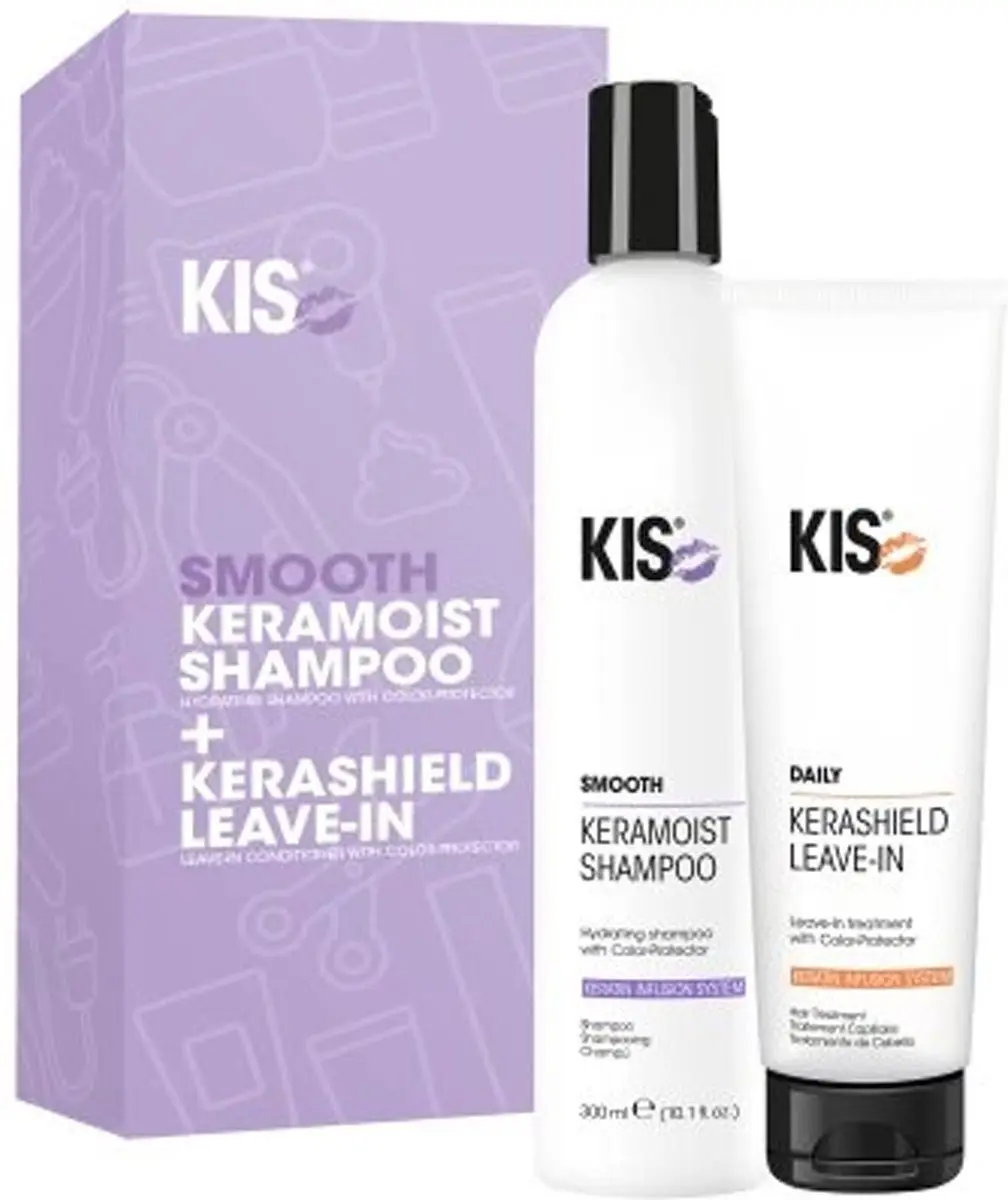 KIS Smooth KeraMoist Duo Set 450ml - Zwart