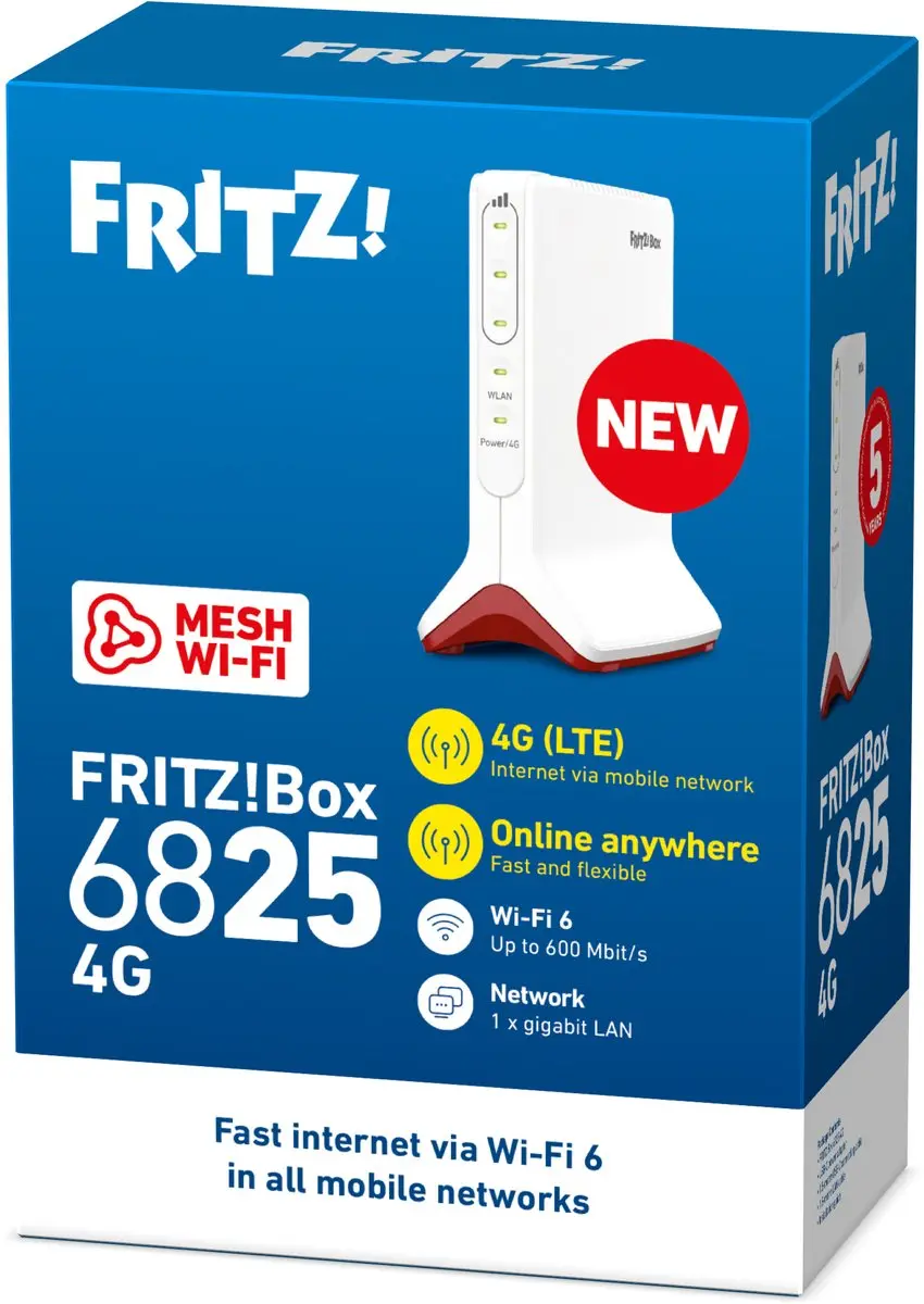 FRITZ!Box 6825 4G Edition WiFi 6 Router - Wit