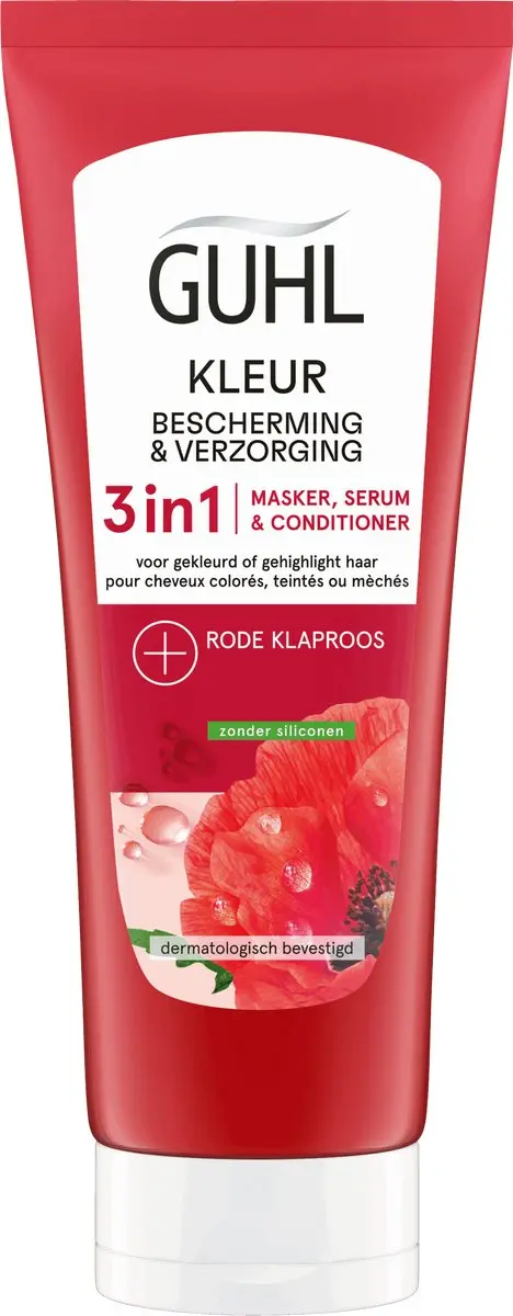 Guhl Kleur 3-in-1 Masker Serum & Conditioner Rode Klaproos 200ml