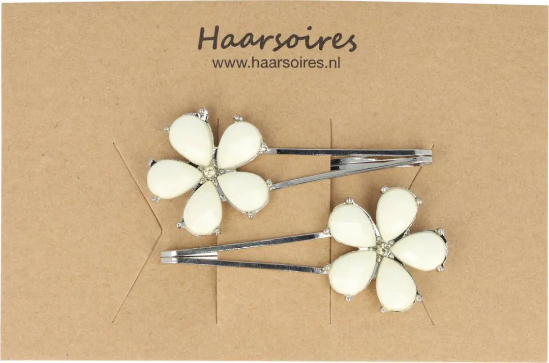 Haarsoires Schuifspeldjes 5cm - Bloem - Geel - 2 Stuks