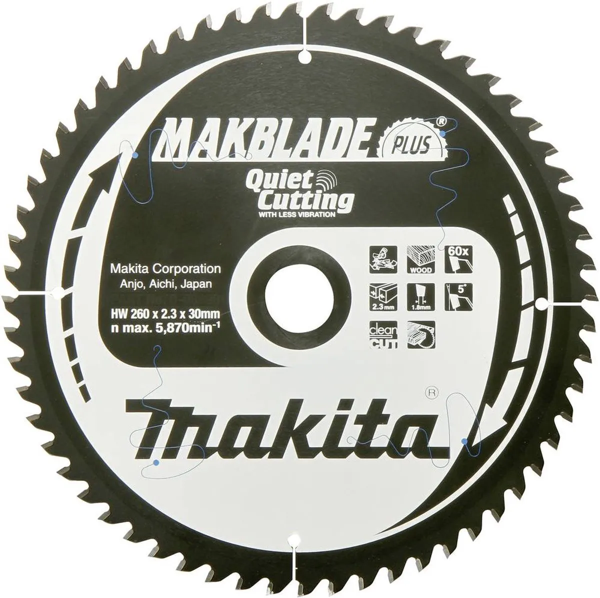 Makita B-32487 Afkortzaagblad Hout 260mm 40T