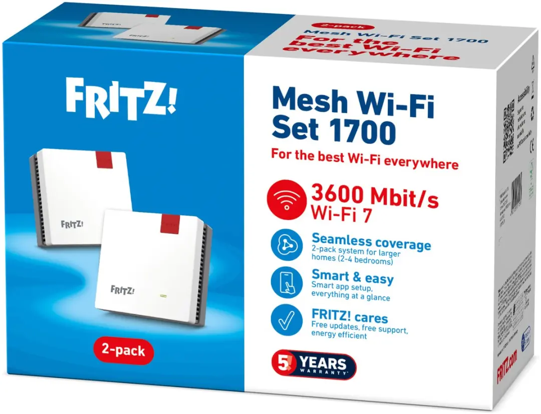 FRITZ!Mesh Wi-Fi Set 1700 WiFi 7 - 3600 Mbps - 2 Stuks