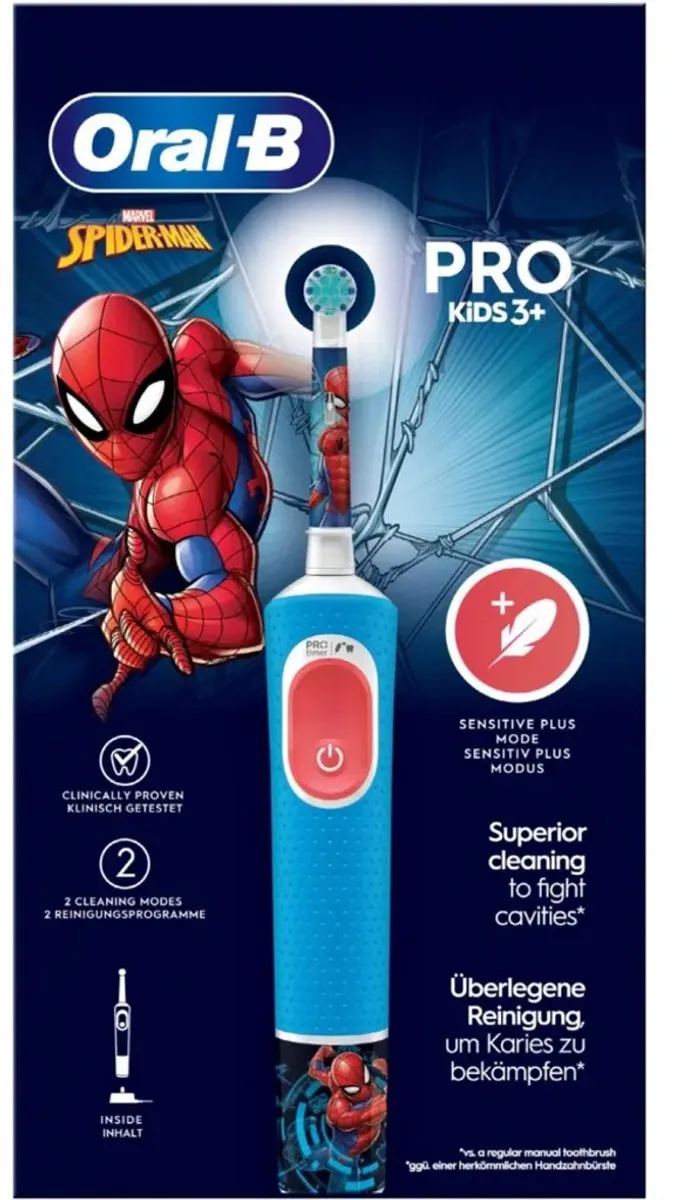Oral-B Pro Kids Spider-Man Elektrische Tandenborstel - Blauw-Rood