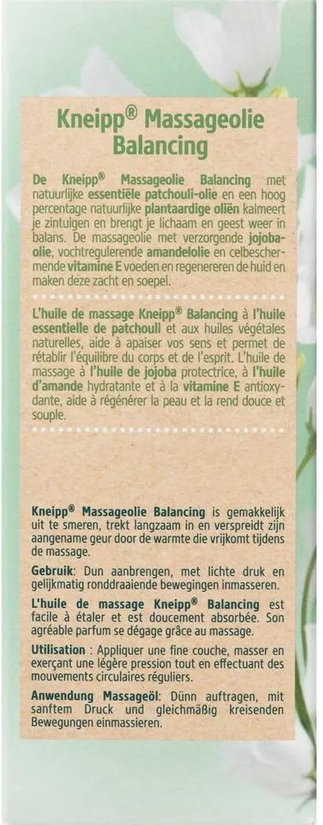 Kneipp Balancing Massageolie 100ml - Patchouli
