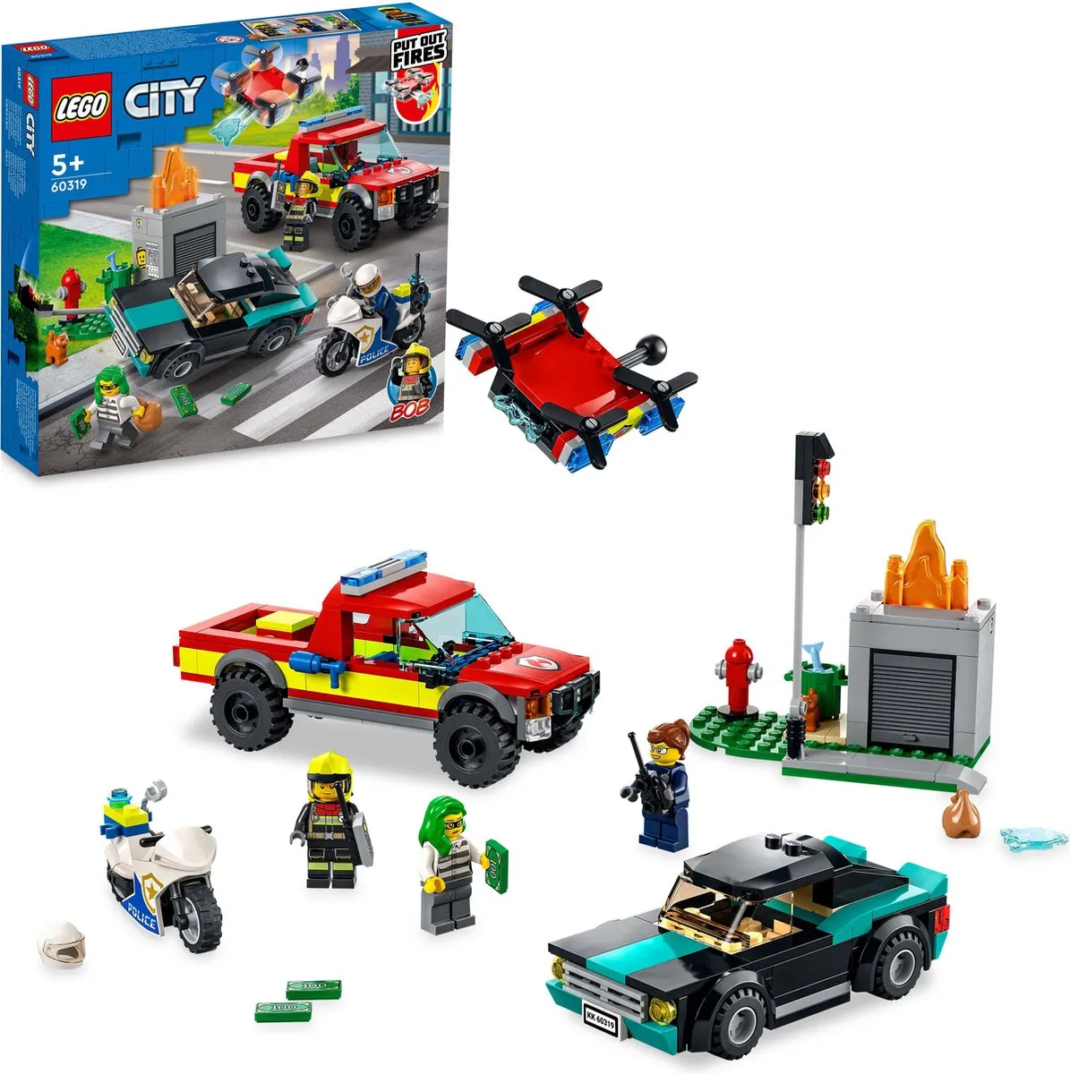 LEGO City Brandweer & Politie Achtervolging 60319 - 295 Stukken - afbeelding 6 van 6