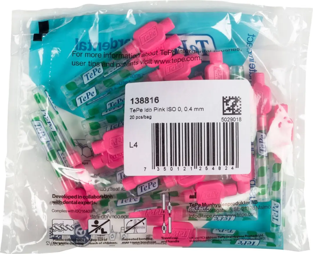 TePe Interdentale Ragers Original Roze ISO 0,4mm - 20 Stuks