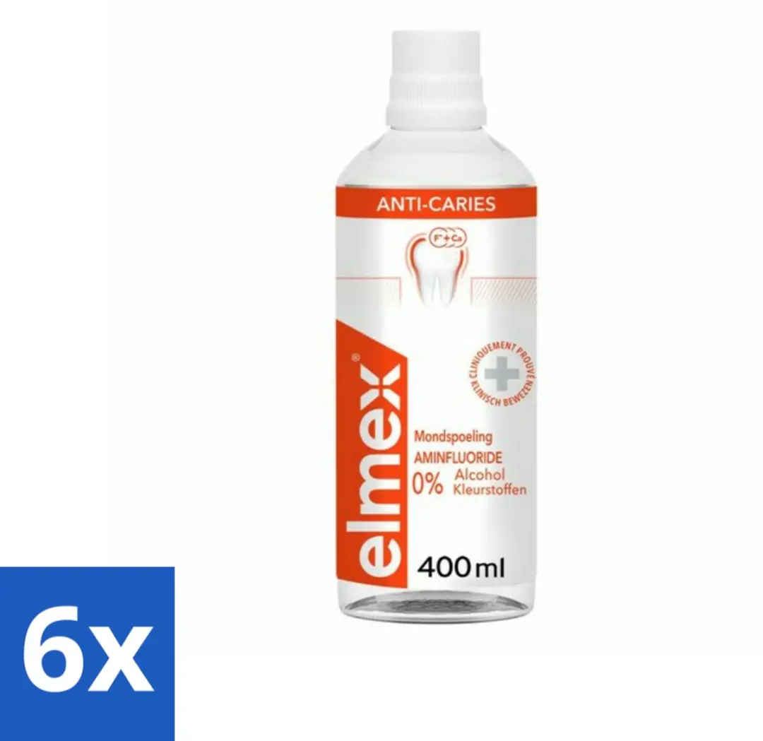Elmex Anti-Cariës Mondspoeling 2400ml - 6 Stuks