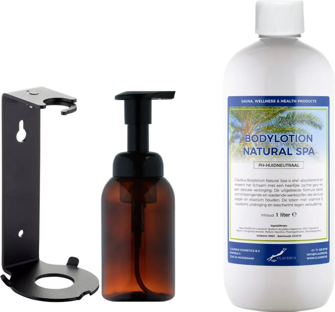 Splashbox Cosmetics Zeepdispenser 300ml + Bodylotion 1L Natural Spa