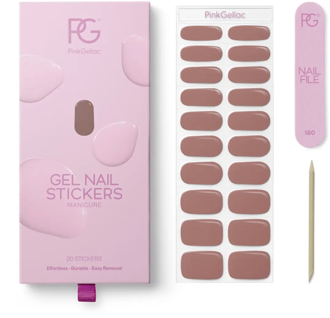 Pink Gellac UV Nagelstickers Earthy Brown 0033 - 20 Stuks
