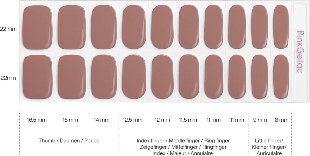 Pink Gellac UV Nagelstickers Earthy Brown 0033 - 20 Stuks