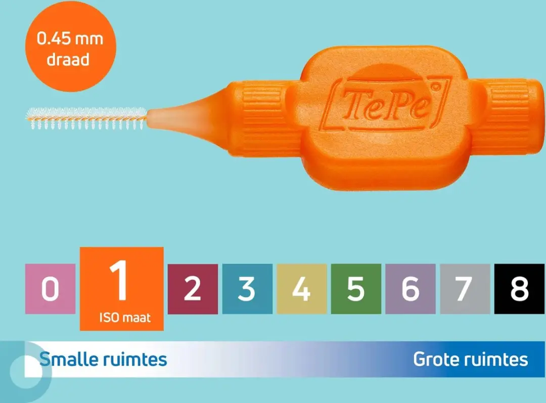 TePe Interdentale Ragers Original 0,45mm Oranje - 8 Stuks