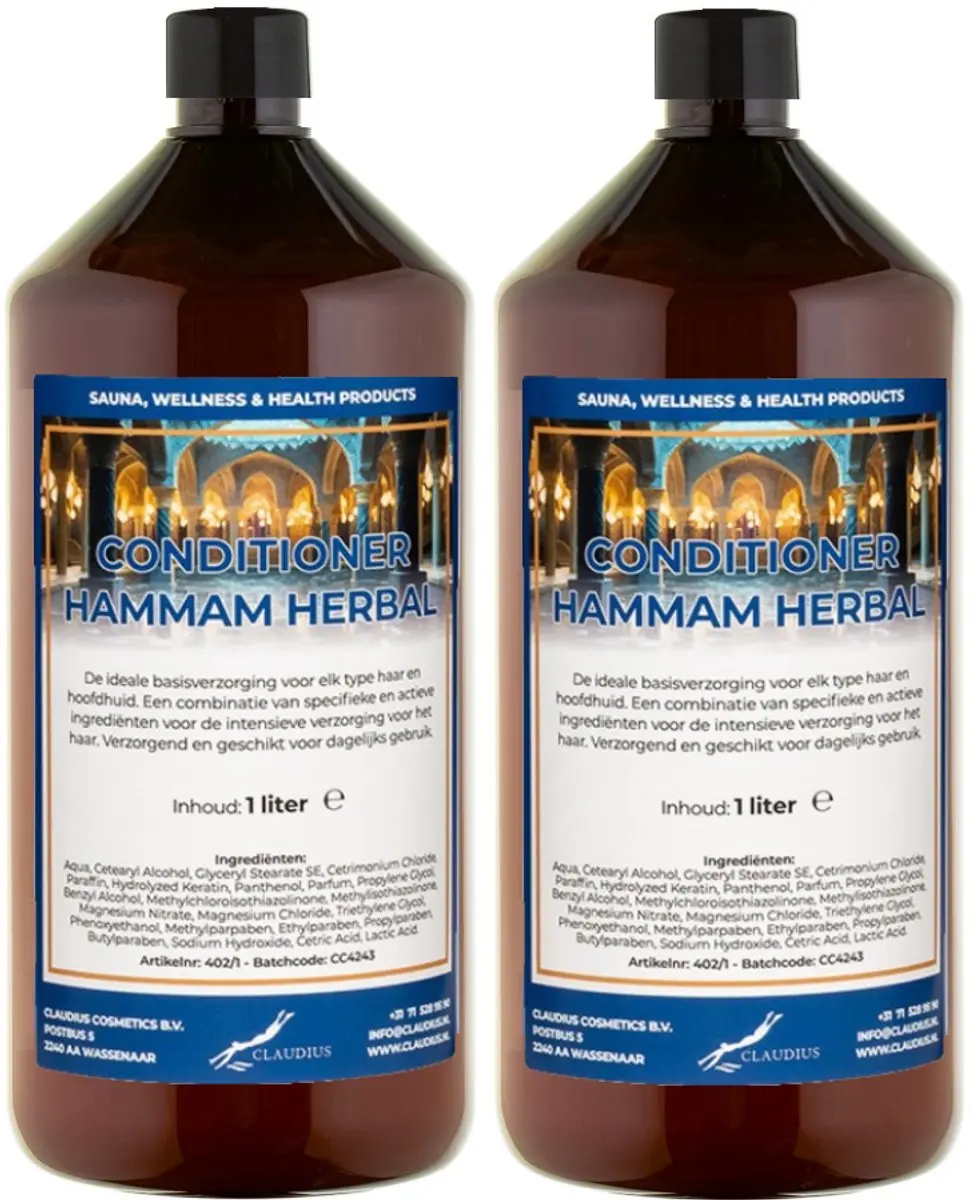 Splashbox Cosmetics Hammam Herbal Hairconditioner 1L - Set van 2