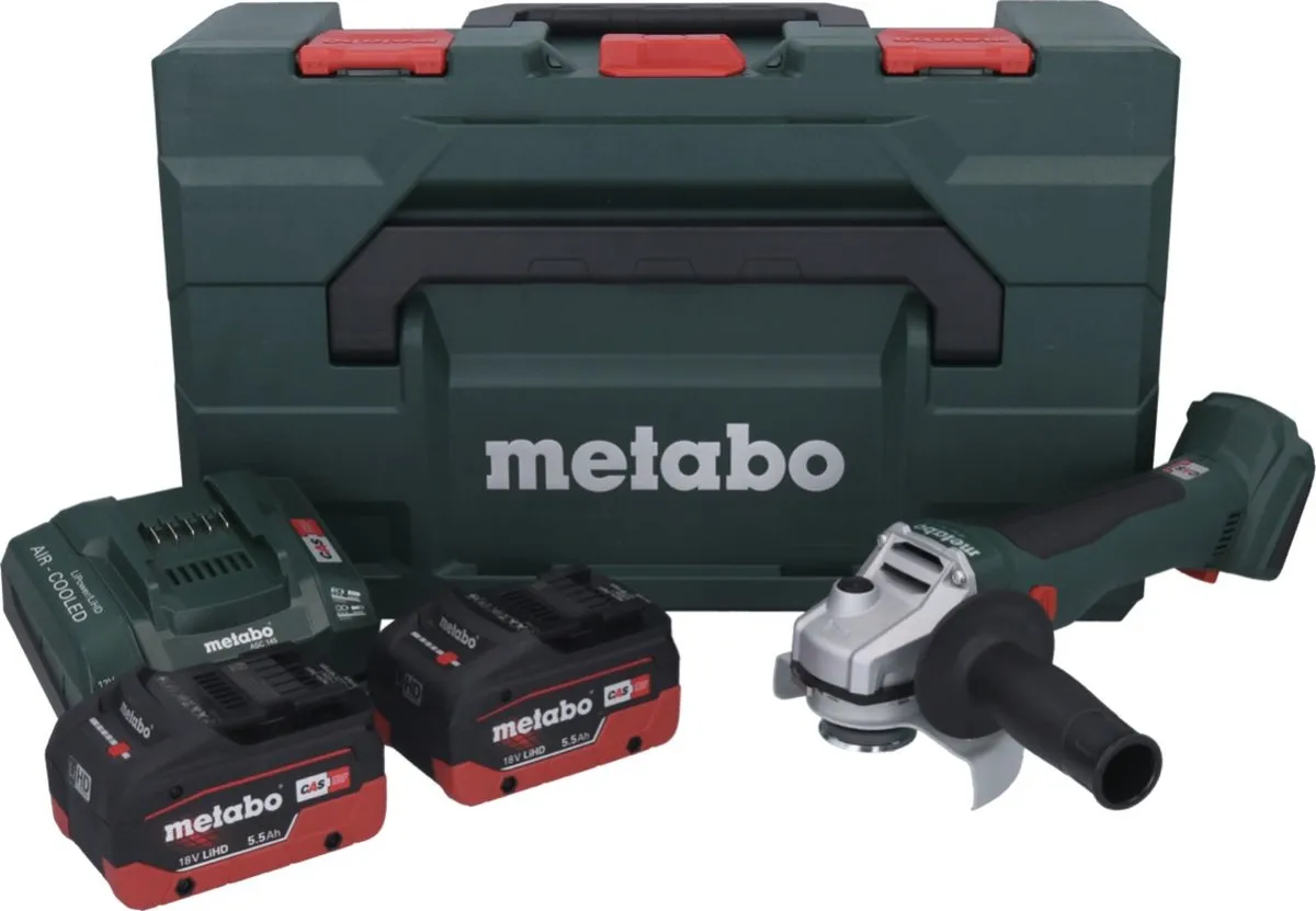 Metabo W 18 L BL 9-125 Haakse Slijper 125mm - 2x 5,5Ah Accu