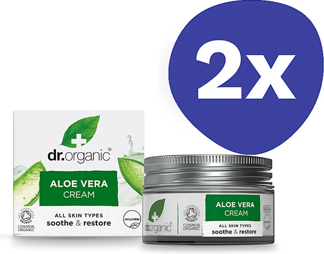 Dr Organic Aloe Vera Crème 2x50ml