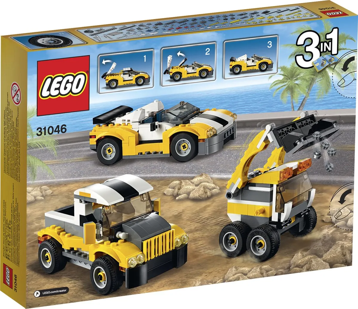 LEGO Creator Snelle Wagen 31046 - 222 Stukken - Geel