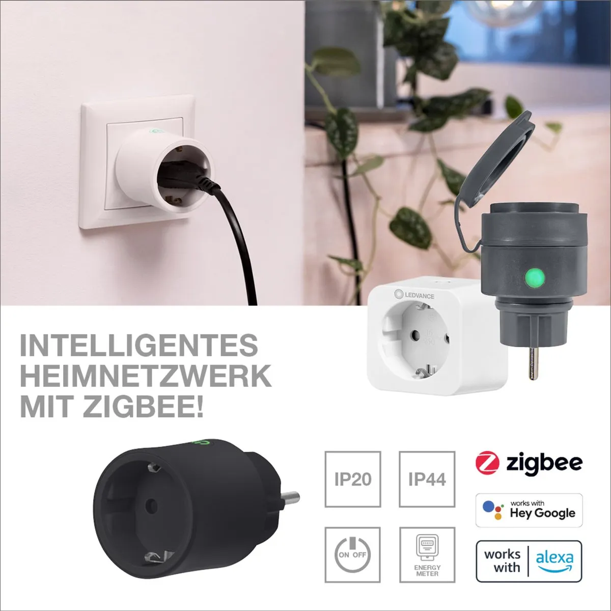 LEDVANCE SMART+ ZigBee Stopcontact Zwart