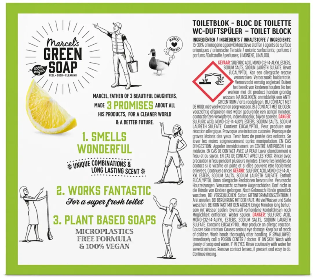 Marcel's Green Soap Toiletblok Citroen & Gember 35g