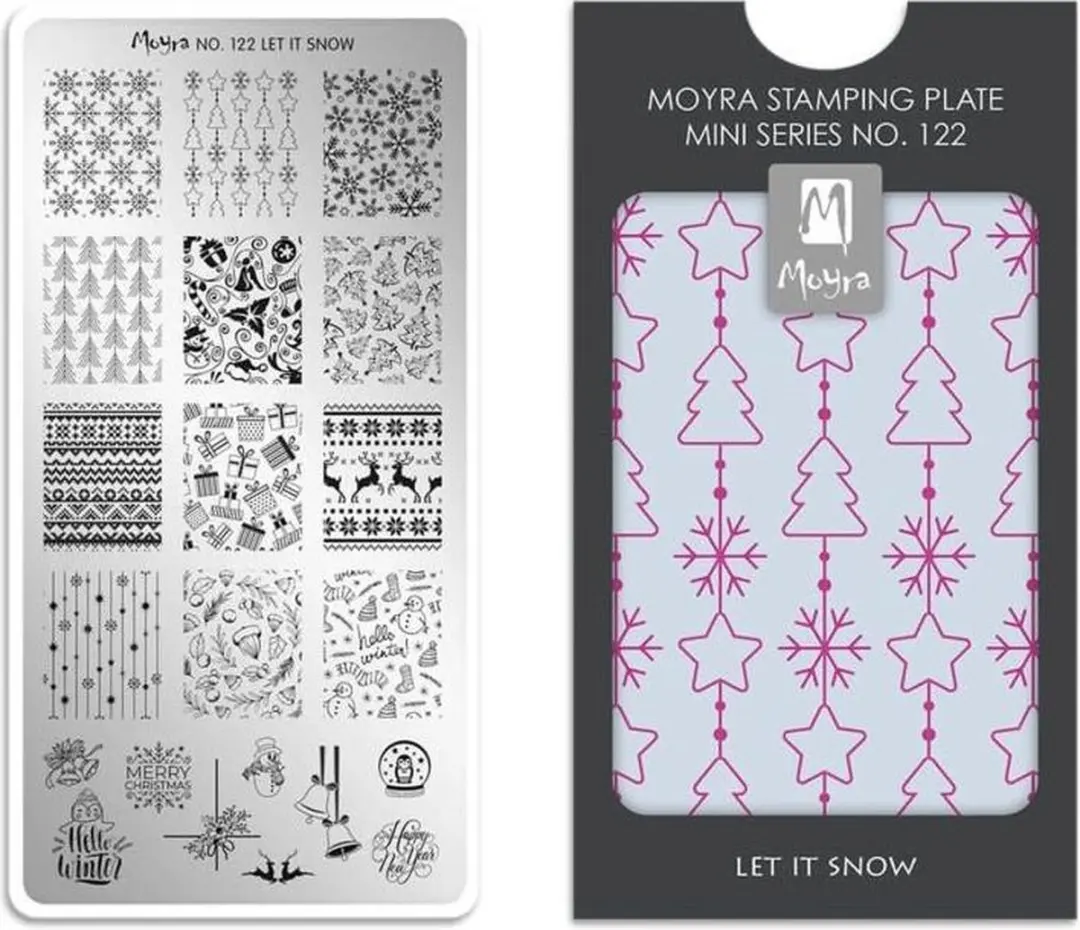 Moyra Mini Stamping Plate 122 Let it Snow - M122