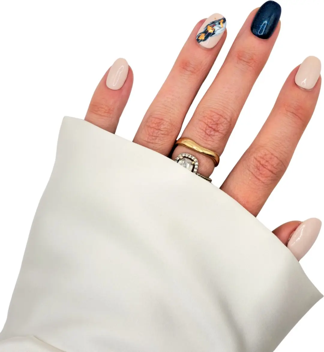 SD Press on Nails No. 106 Something Plaknagels - Nude Blauw - 20 Stuks