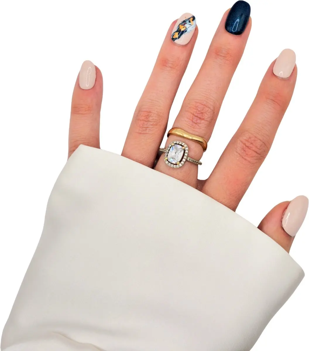 SD Press on Nails No. 106 Something Plaknagels - Nude Blauw - 20 Stuks