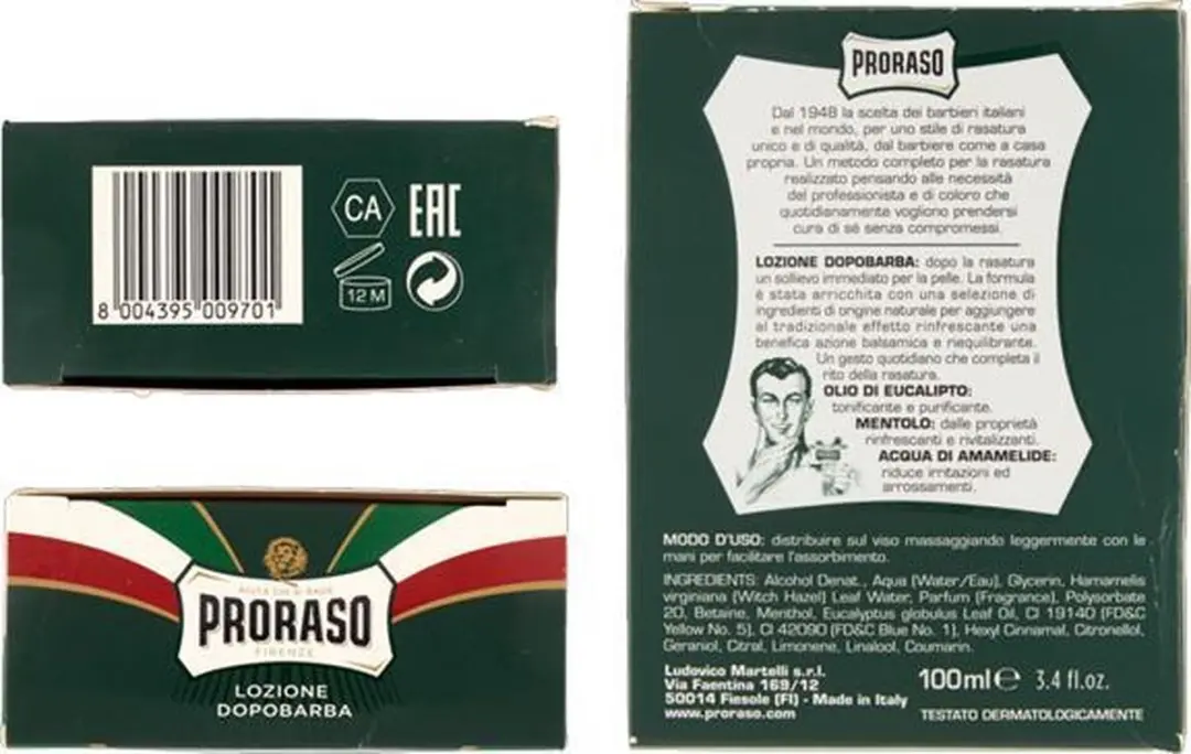 Proraso Green Aftershave Lotion Original 100ml